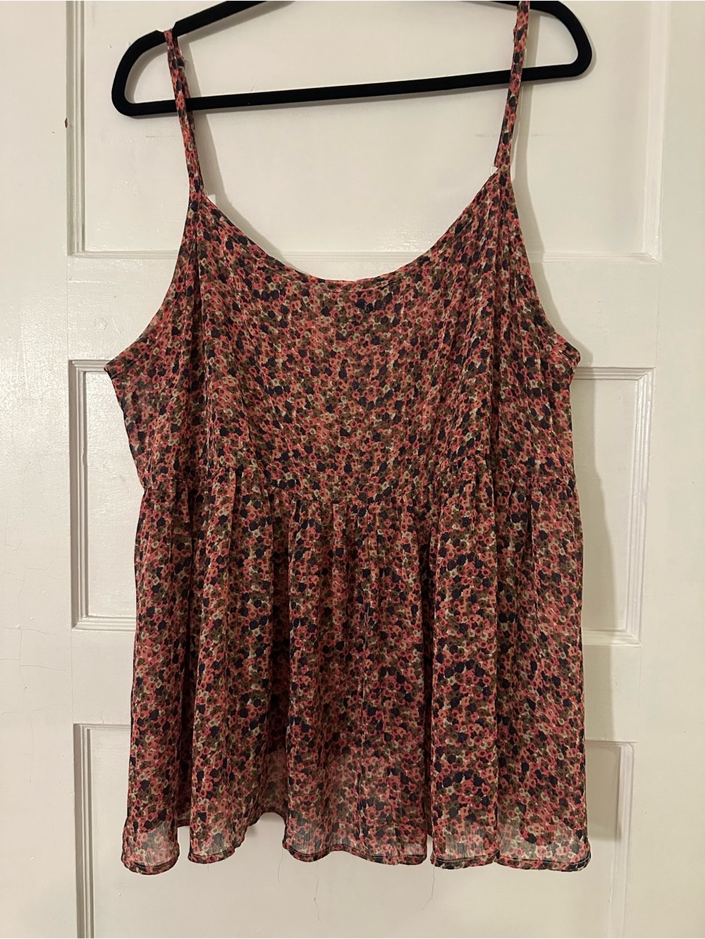 Torrid Floral Spaghetti Strap Baby Doll Swing Tank Top - Pink Ditsy Floral